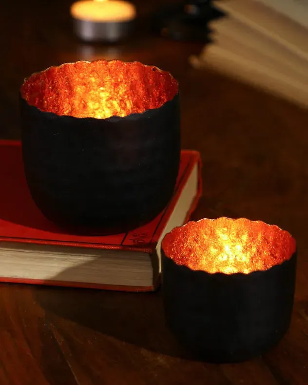 Large Tealight Holder - Copper, Black product