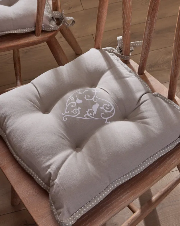 Love Birds Set of 2 Seat Pads - Grey product