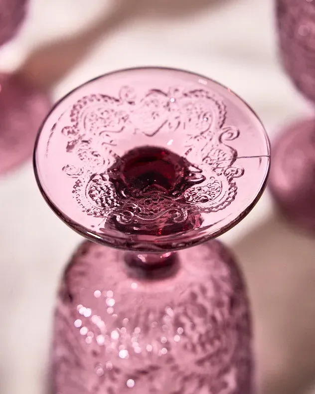 Lugo Paisley Wine Glass - Amethyst by Dibor, alternate view