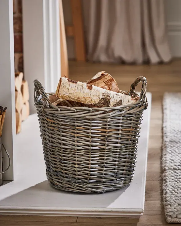 Medium Lined Wicker Log Basket product