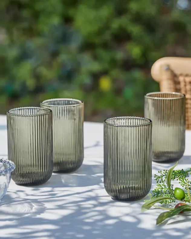 Palermo Ribbed Highball Tumbler - Grey product