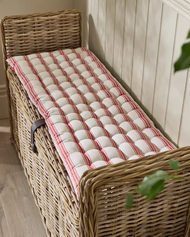 Red Stripe Quilted Bench Cushion product