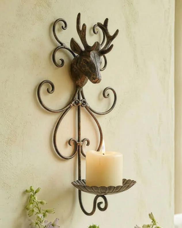 Scroll Stag Wall Candle Holder product