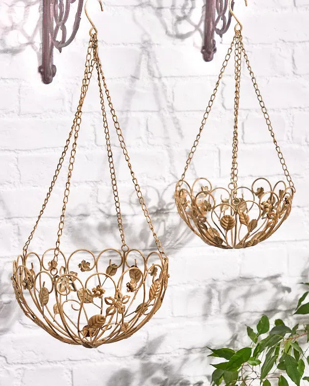 Set of 2 Botanical Hanging Baskets - Cream product