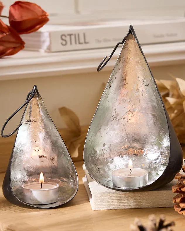 Set of 2 Hanging Tealight Holders - Silver product