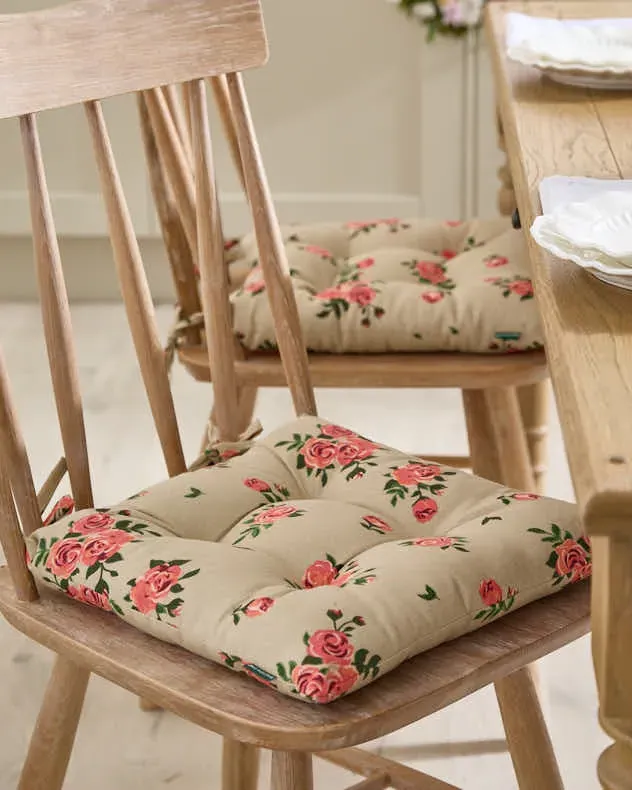 Set of 2 Vintage Rose Indoor Seat Pads product