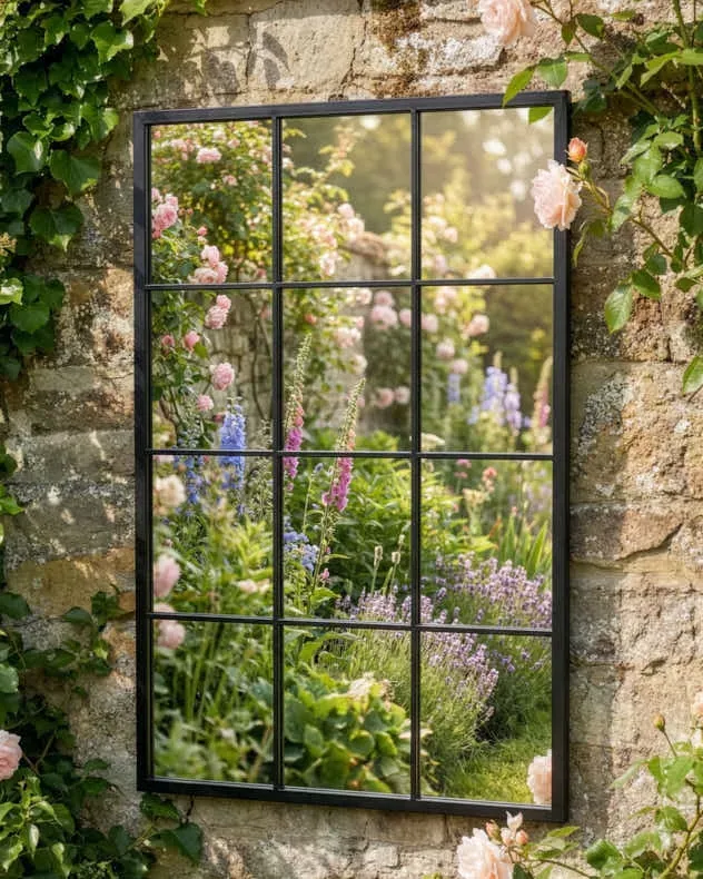 Tall Outdoor Window Mirror - Black, Iron product