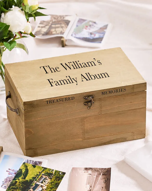 Treasured Memories Wooden Photo Box product