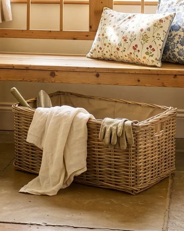 Under Bench Wicker Storage Basket product
