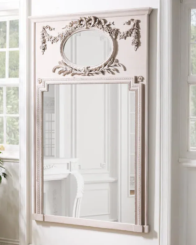 Vintage Ornate Ivory Wall Mirror - Ivory product
