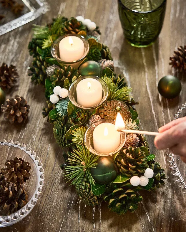 Woodland Green Triple Tealight Holder product