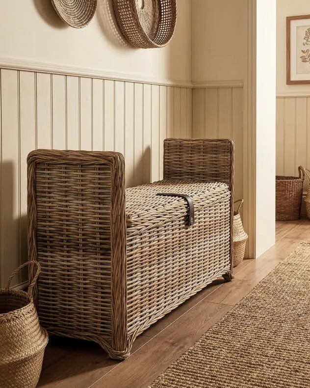 Woven Bench and Storage Trunk product