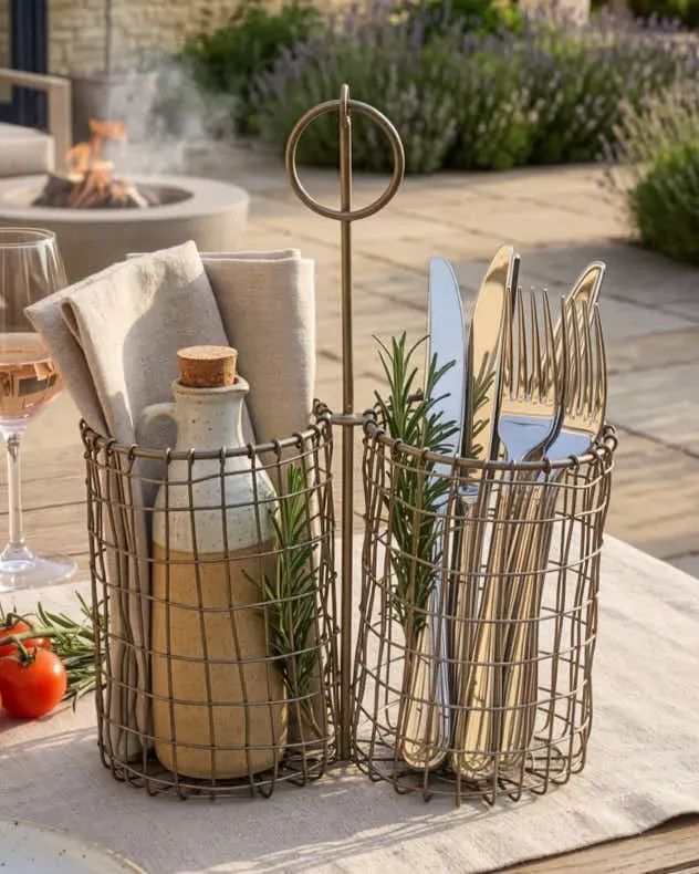 Woven Wire Kitchen Caddy - Silver product