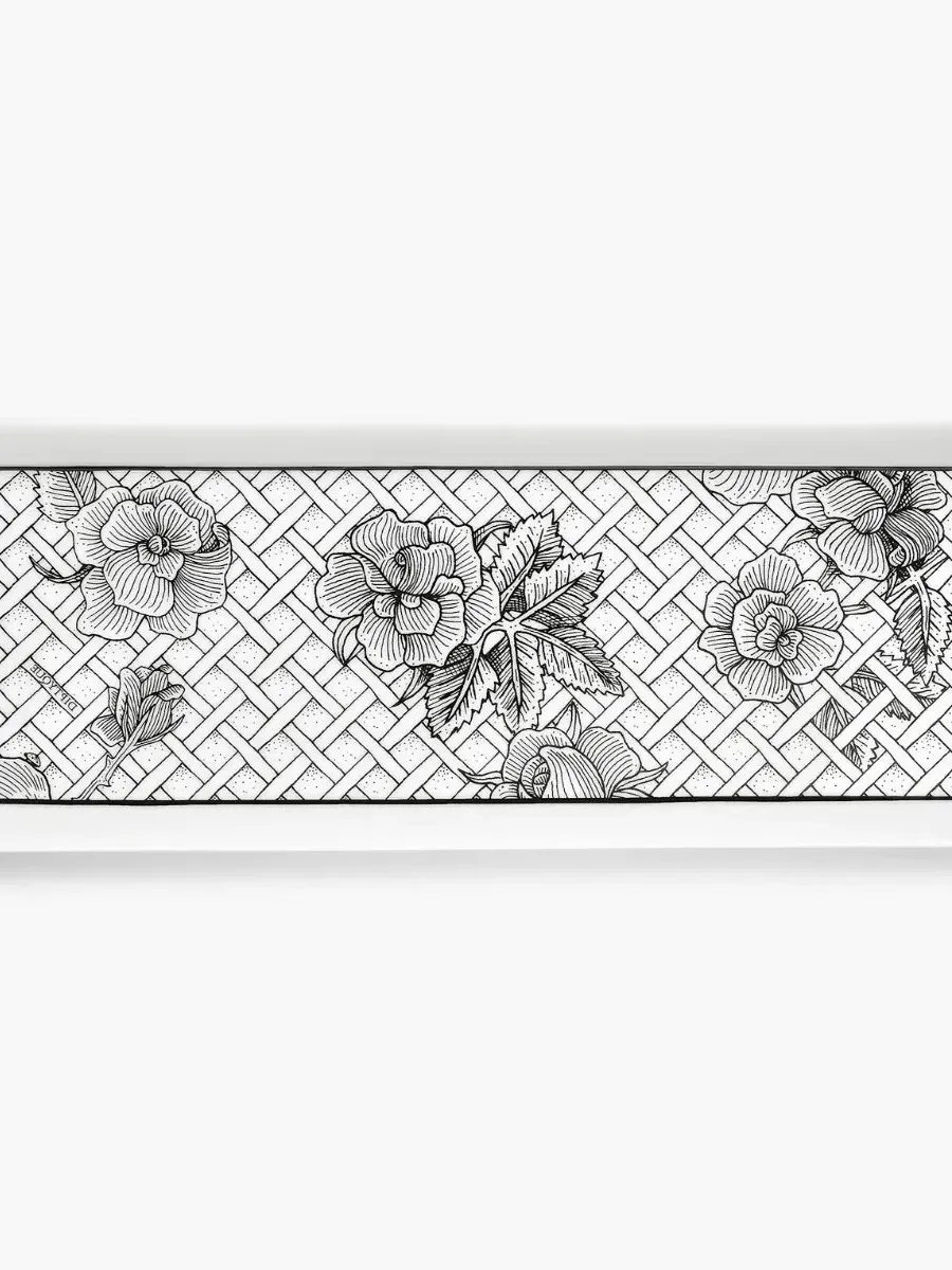 Panoramic Enameled Porcelain Tray - Eau Rose alternate view