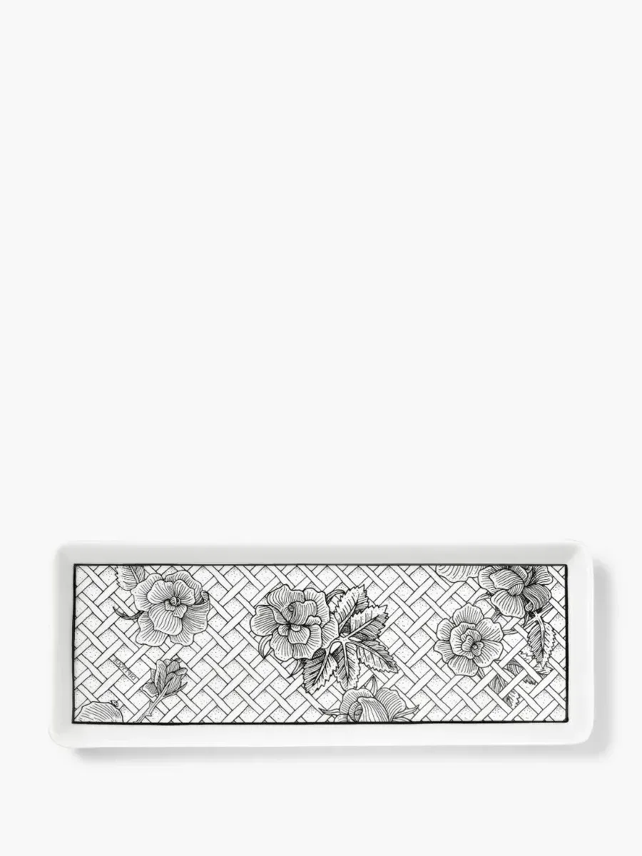 Panoramic Enameled Porcelain Tray - Eau Rose product