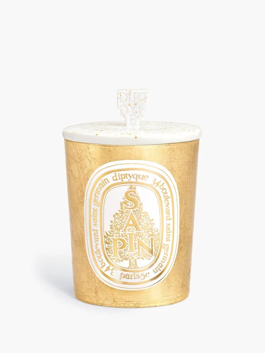 Speckled Gold Pyramid Candle Lid - Gold, Porcelain image