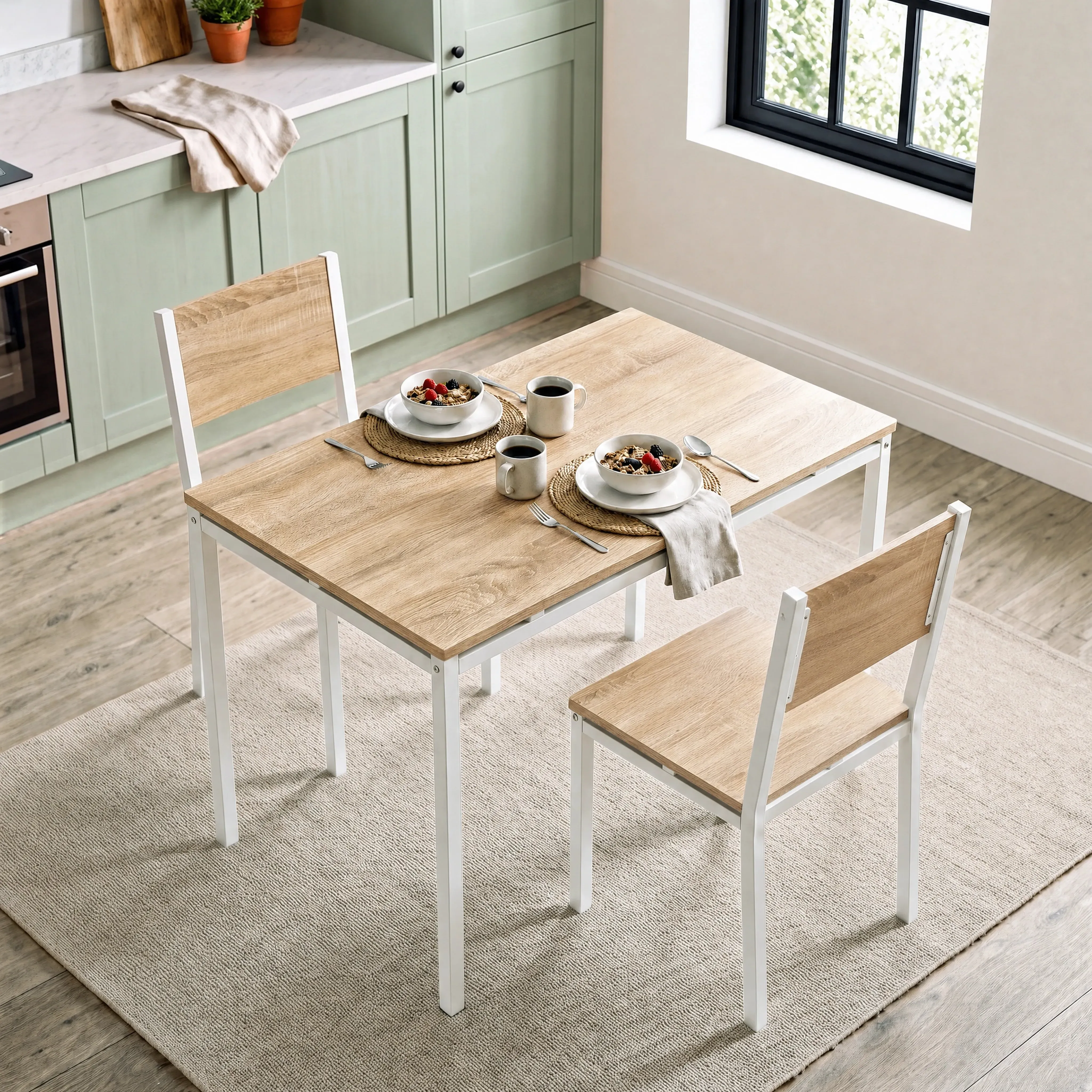 3-Piece Dining Table and Chairs Set - Pine alternate view