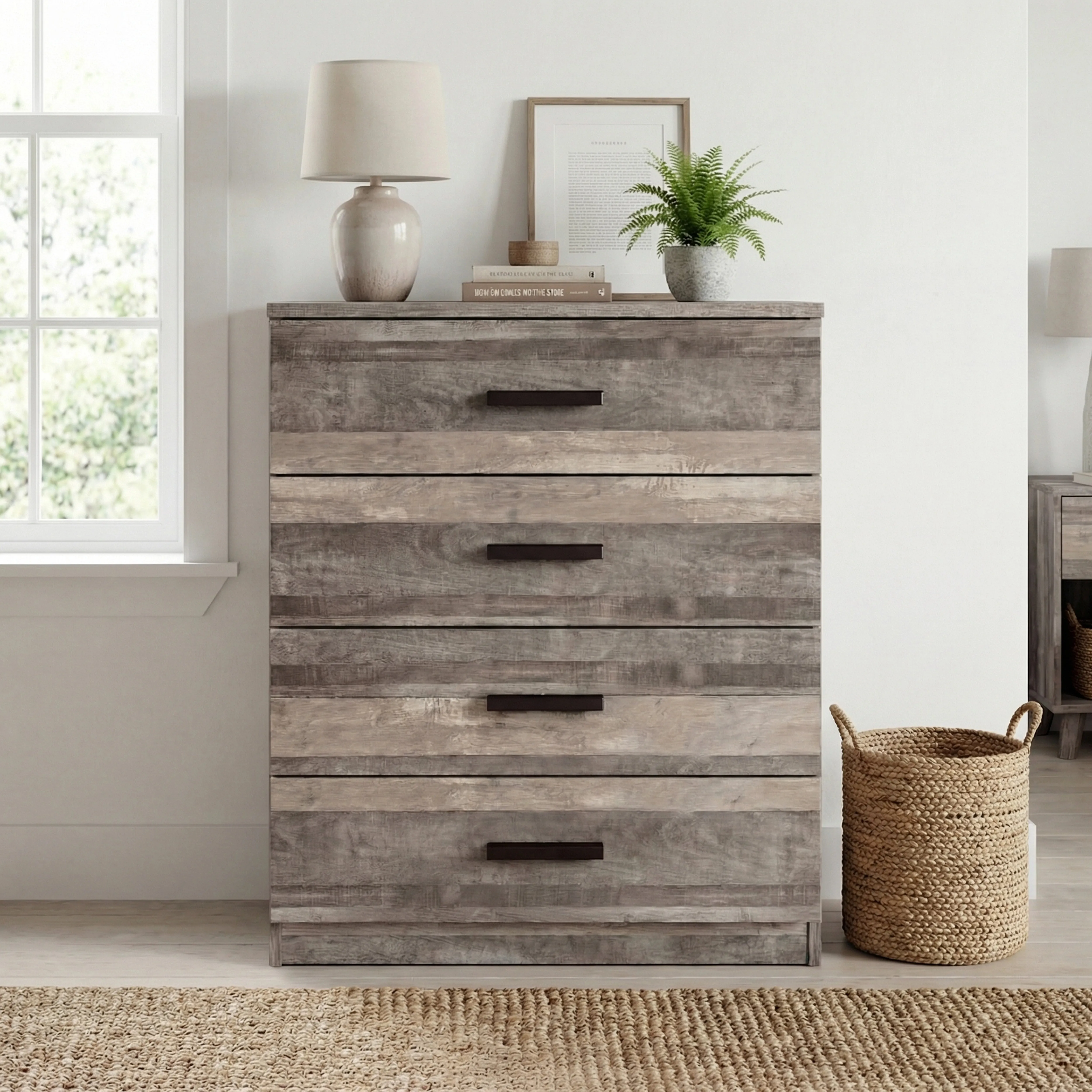 Blythe 4 Drawer Chest of Drawers - Black, Engineered Wood alternate view