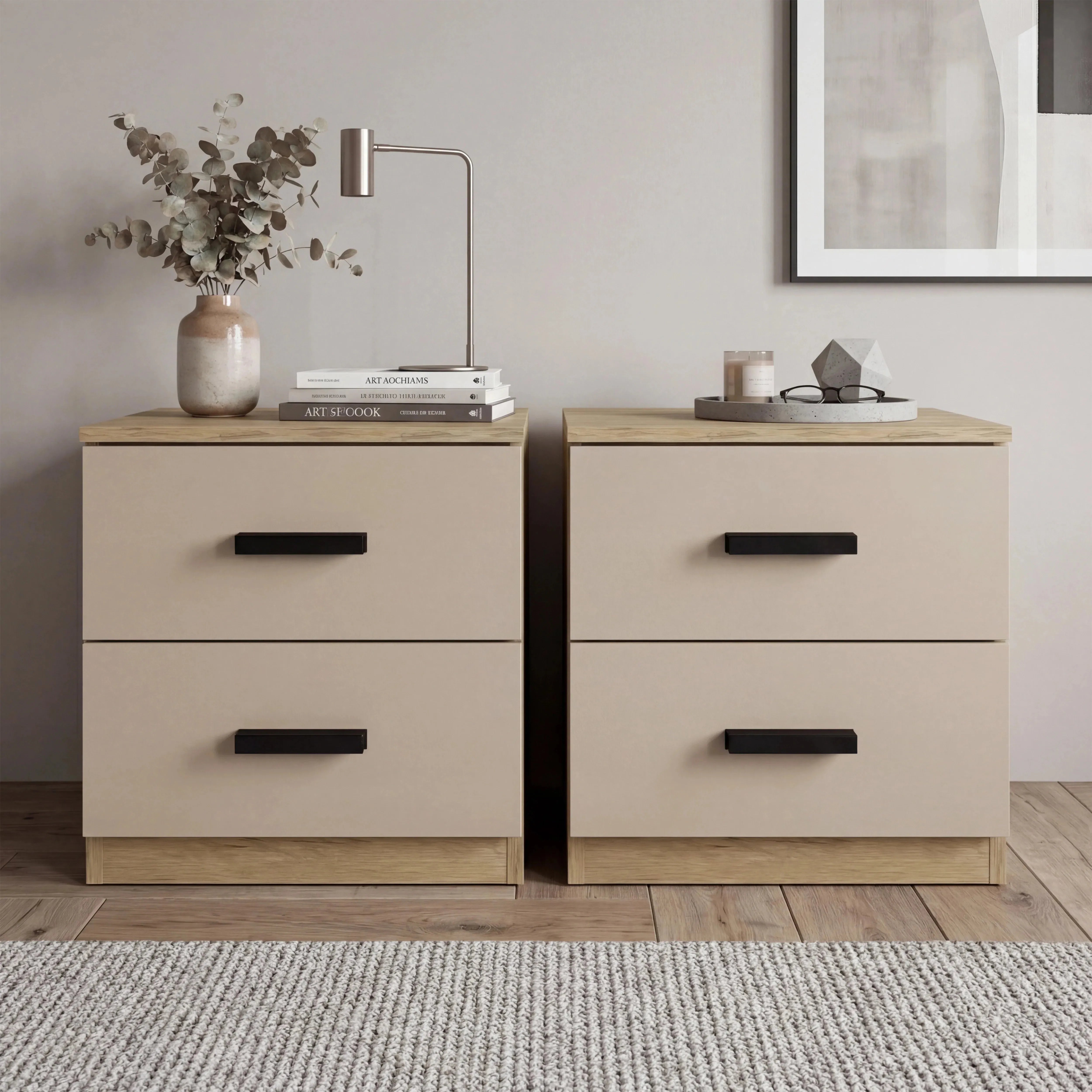 Blythe Pair of 2-Drawer Bedside Tables - Oak Cashmere product