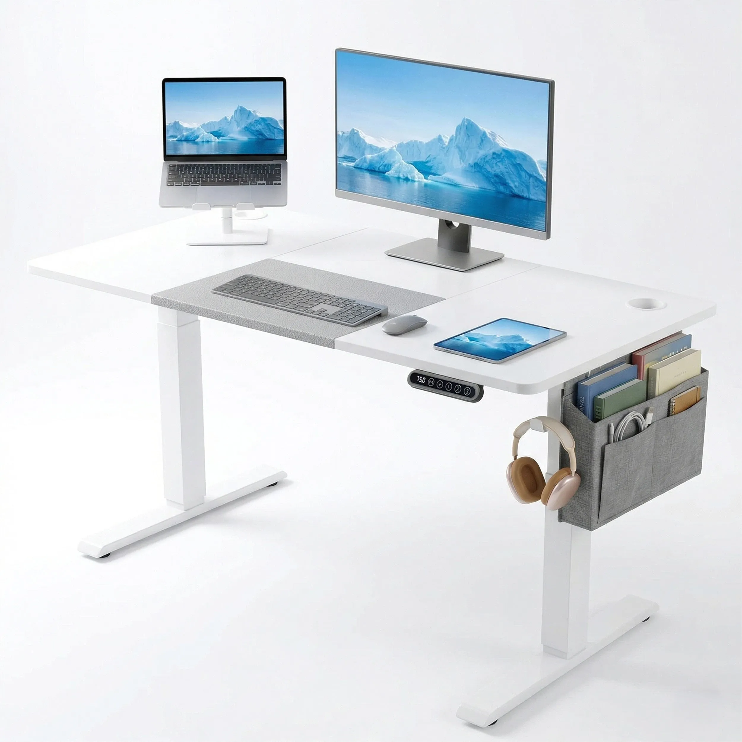Electric Standing Desk Height Adjustable - White, 120cm product