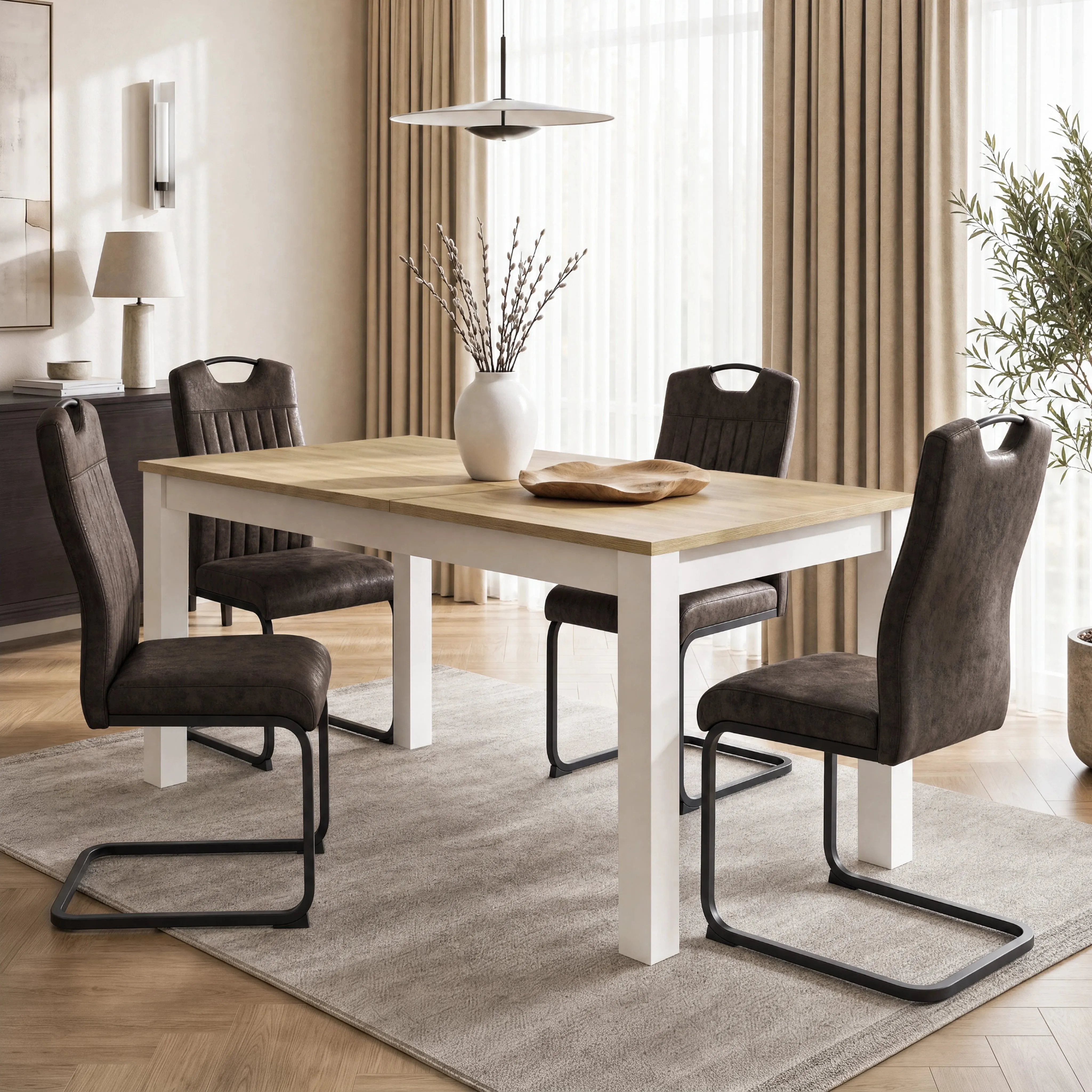 Hartley 4-6 Seater Extendable Dining Table - Light Oak product