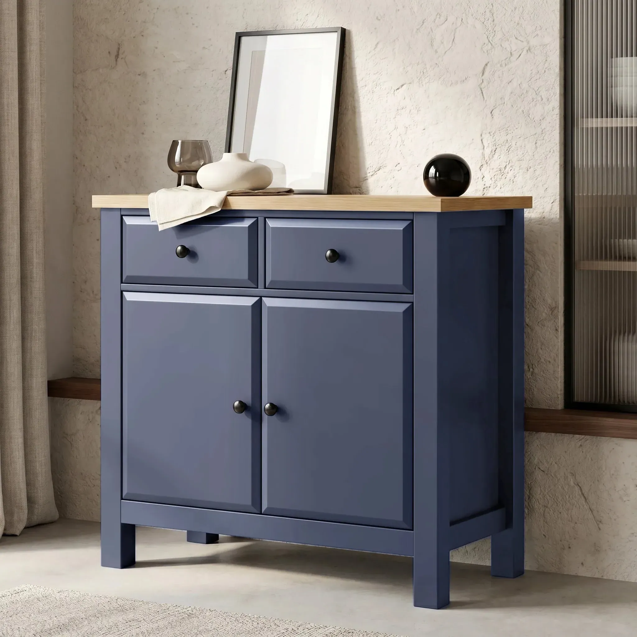 Haven Sideboard Cabinet with Storage - Blue, Oak product