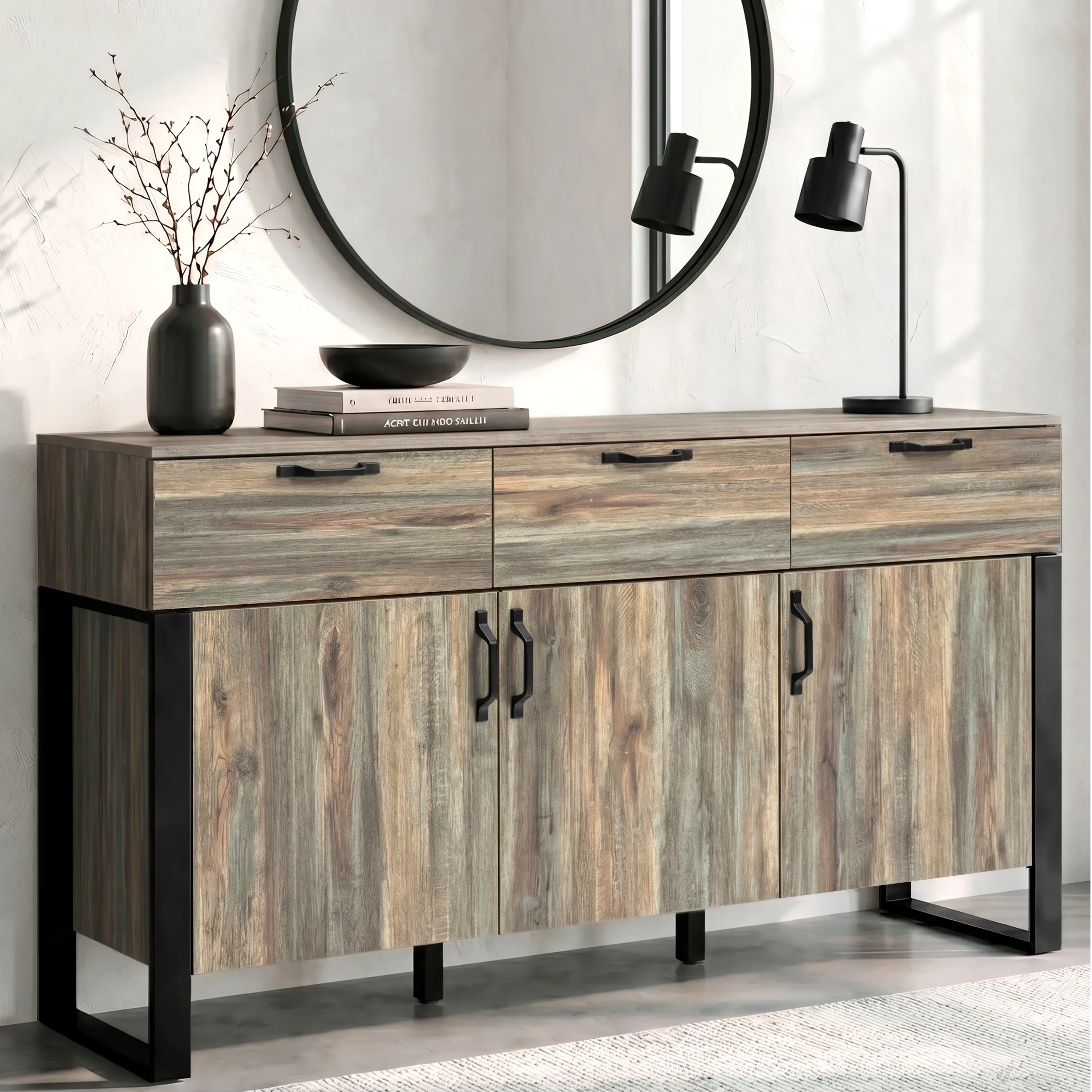 Ironmere Sideboard with Drawers & Storage Cabinet - Smokey Oak product