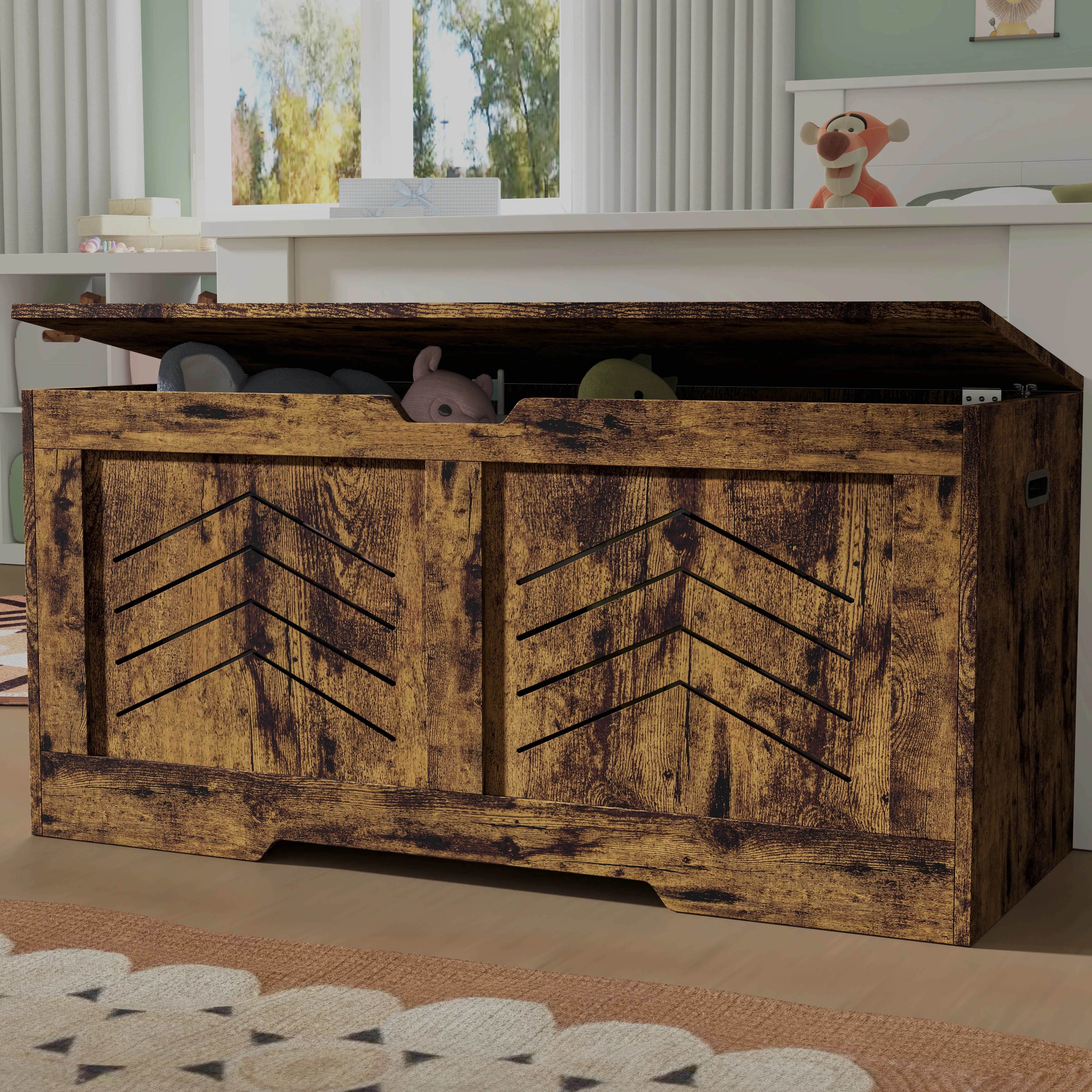 Large Storage Chest Trunk Bench - Rustic product