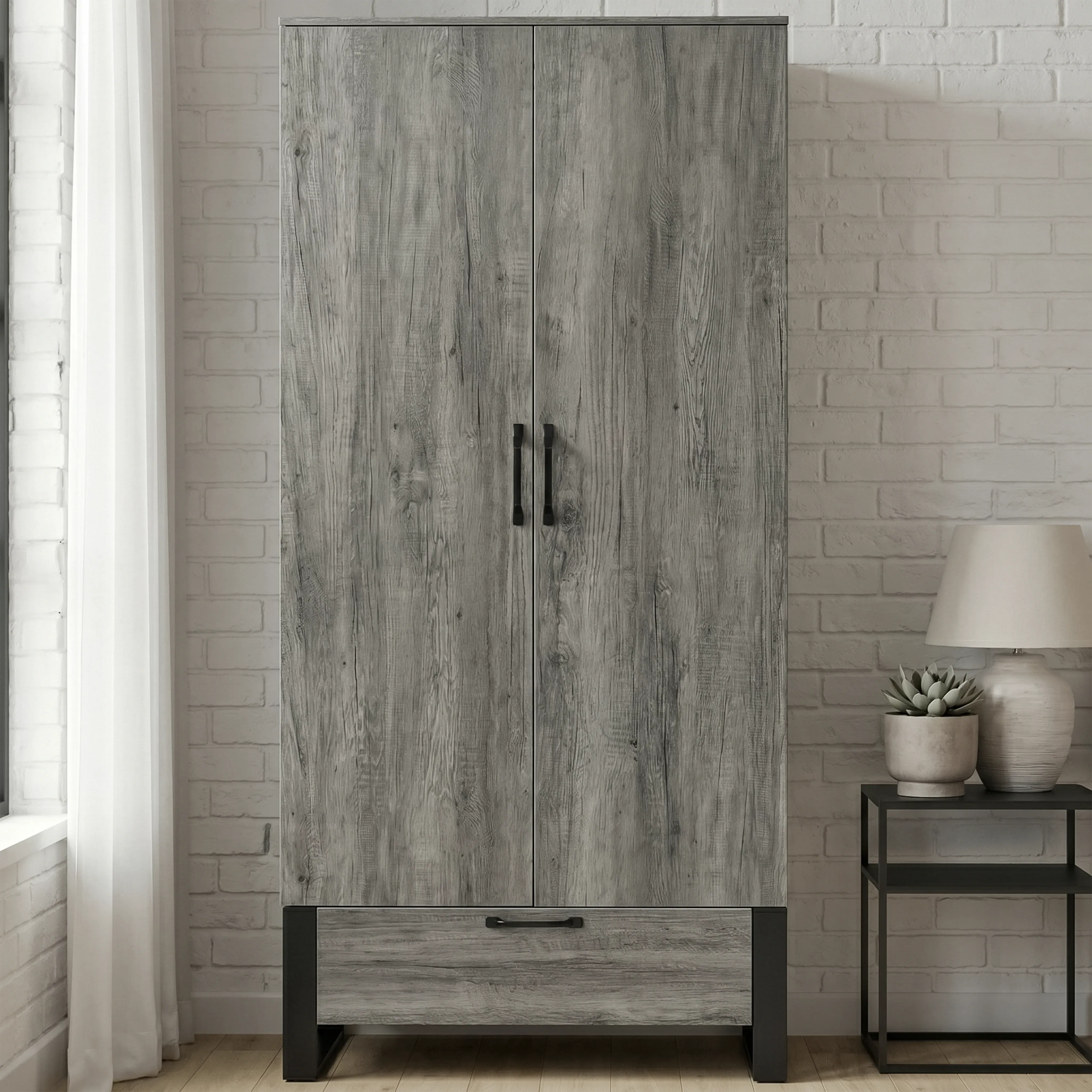 Millwright 3-Piece Bedroom Furniture Set - Grey, Wood Effect alternate view