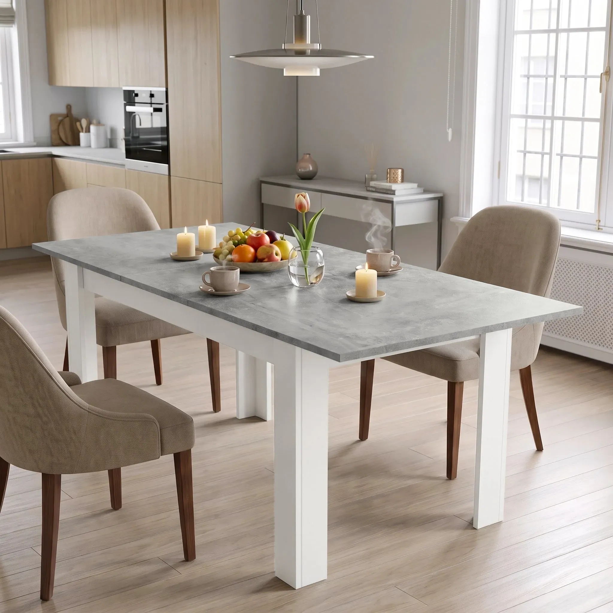 Milo 6-8 Seater Extendable Dining Table - Concrete Effect product