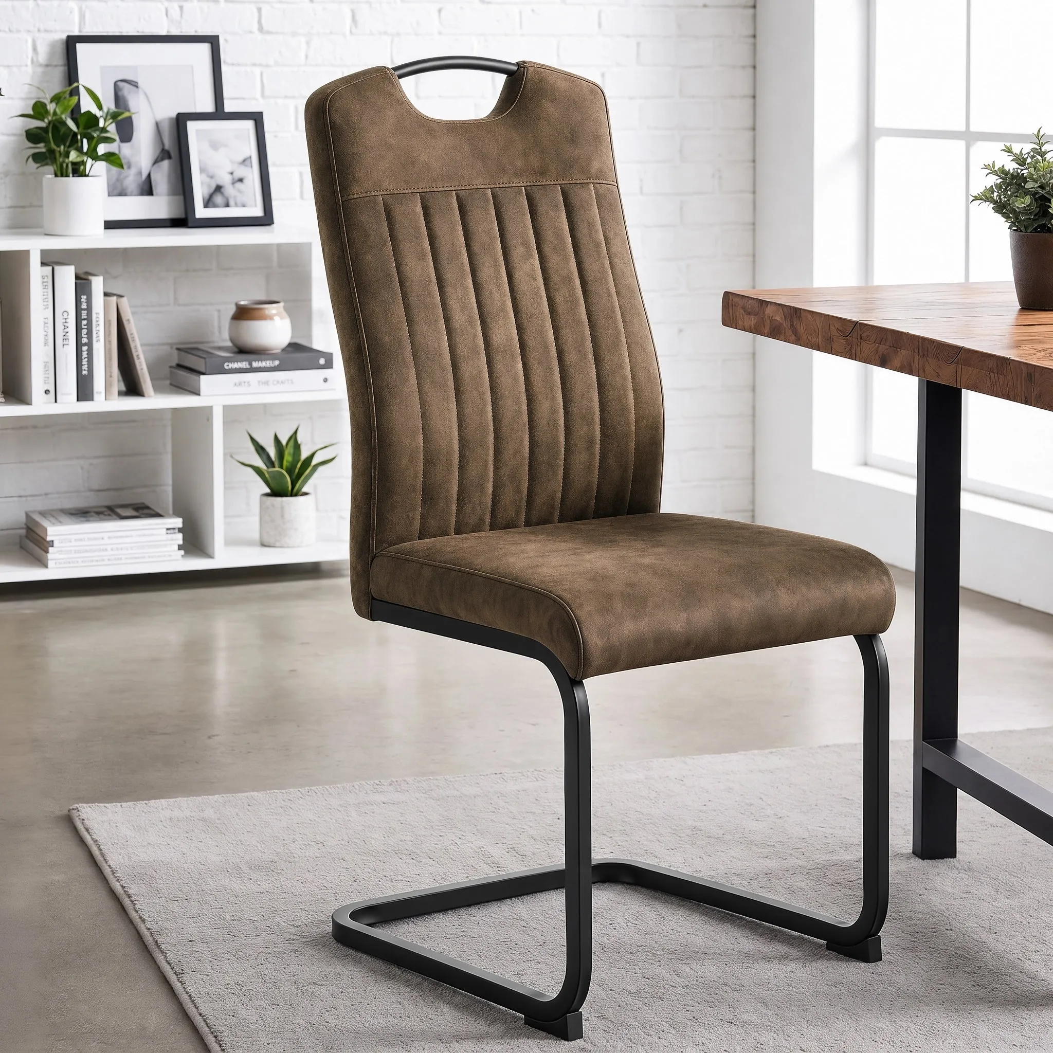 Retro Metal Dining Chairs Set of 4 - Dark Brown product