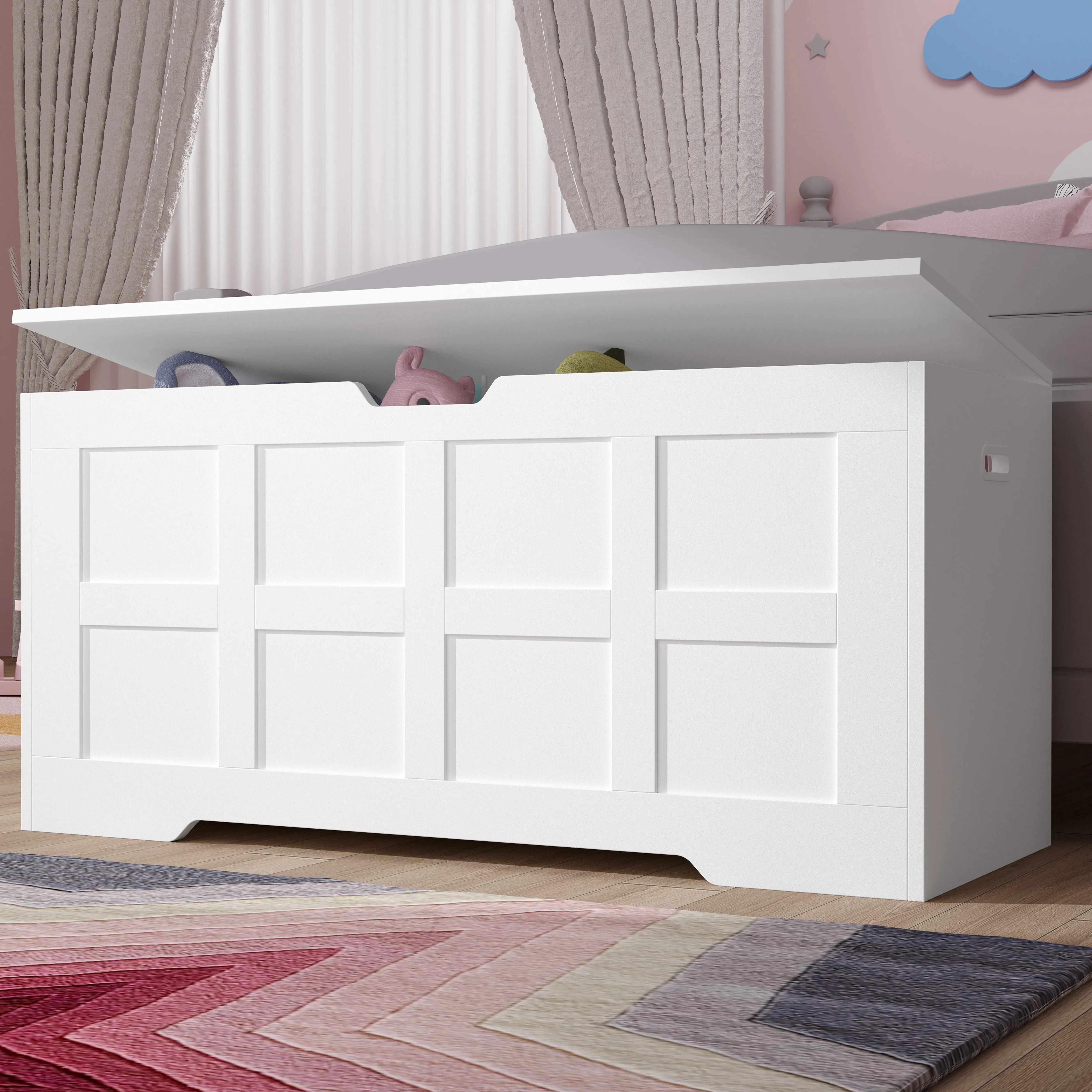 Shaker Blanket Box Storage Chest with Soft-Close Lid - White product