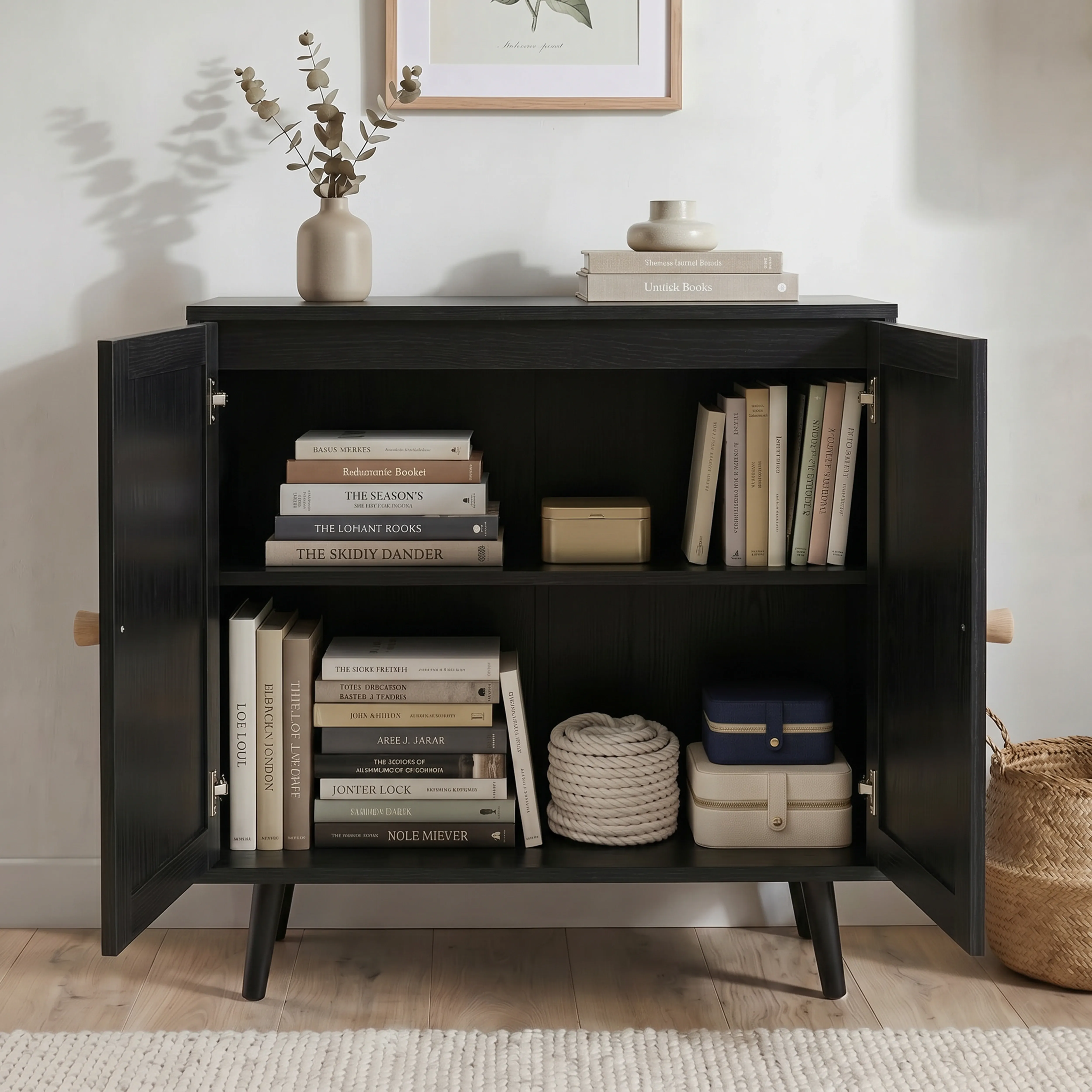 Wovena 2-Door Sideboard Cabinet with Storage - Oak alternate view