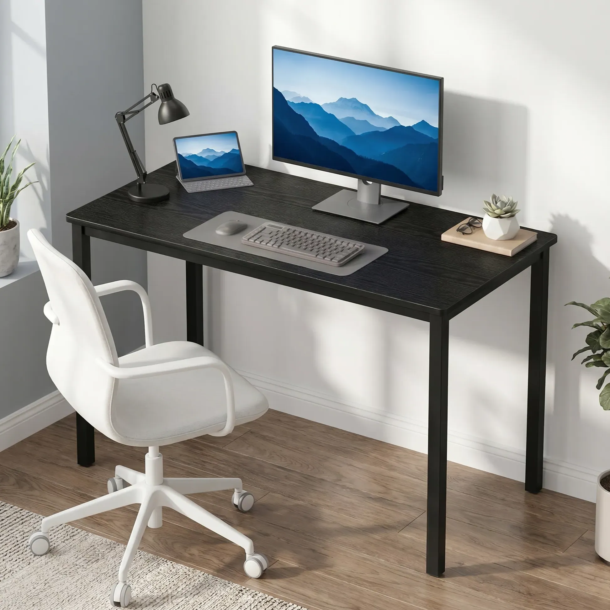 Writing Desk 100cm - Black, Engineered Wood alternate view