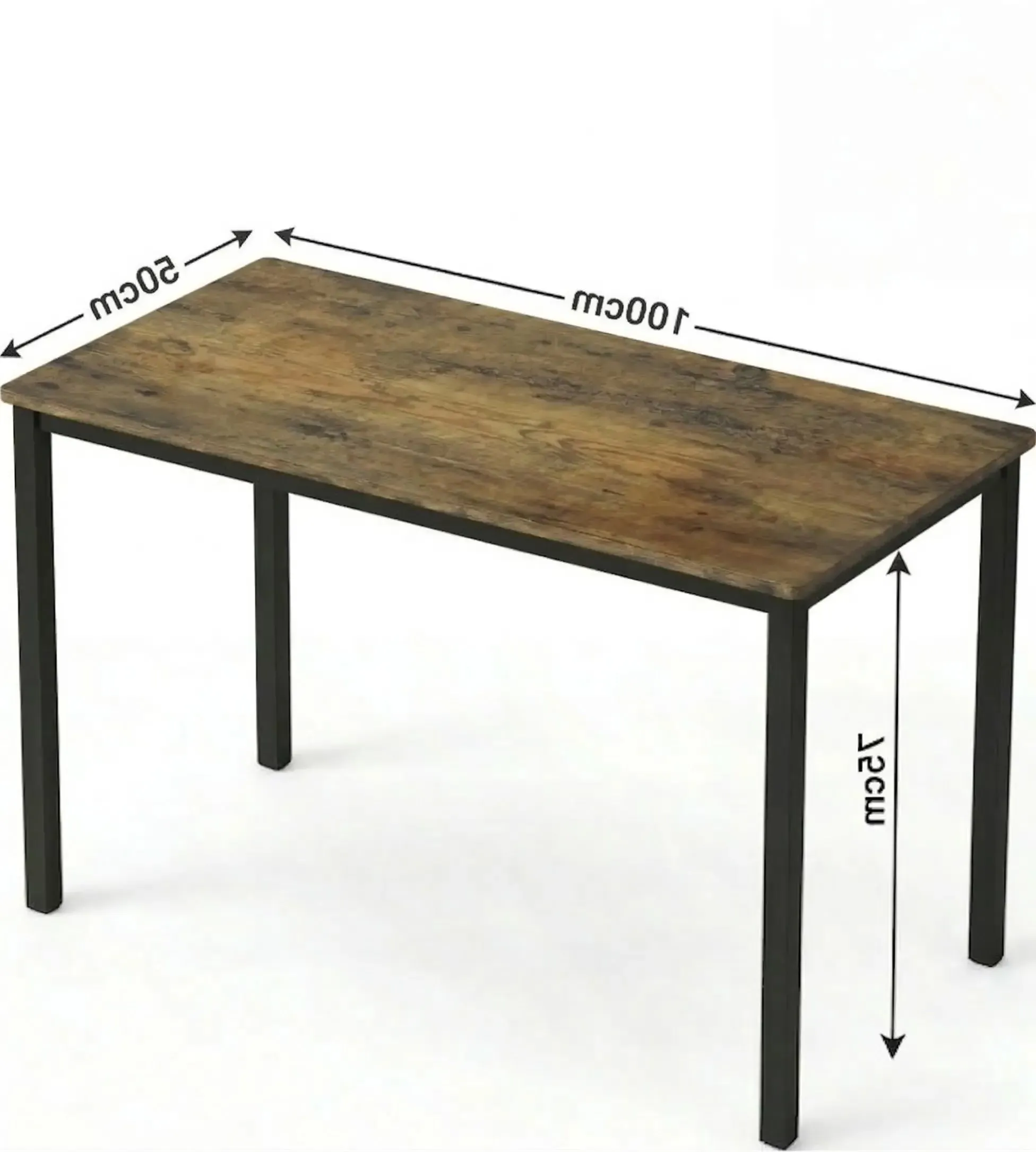 Writing Desk - Engineered Wood, Iron Frame, 100x50cm alternate view