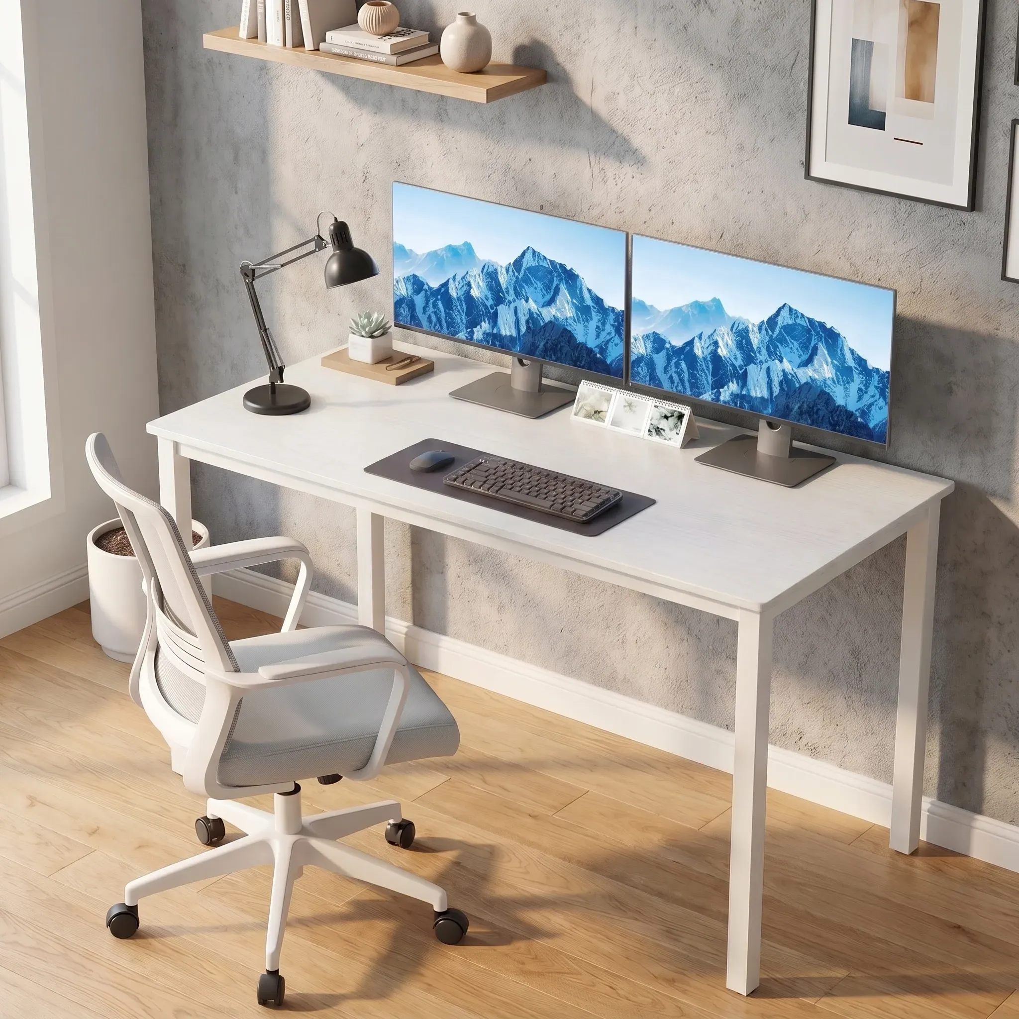 Writing Study Computer Desk - White, Iron alternate view