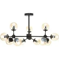 12 Bulb Ceiling Light - Black