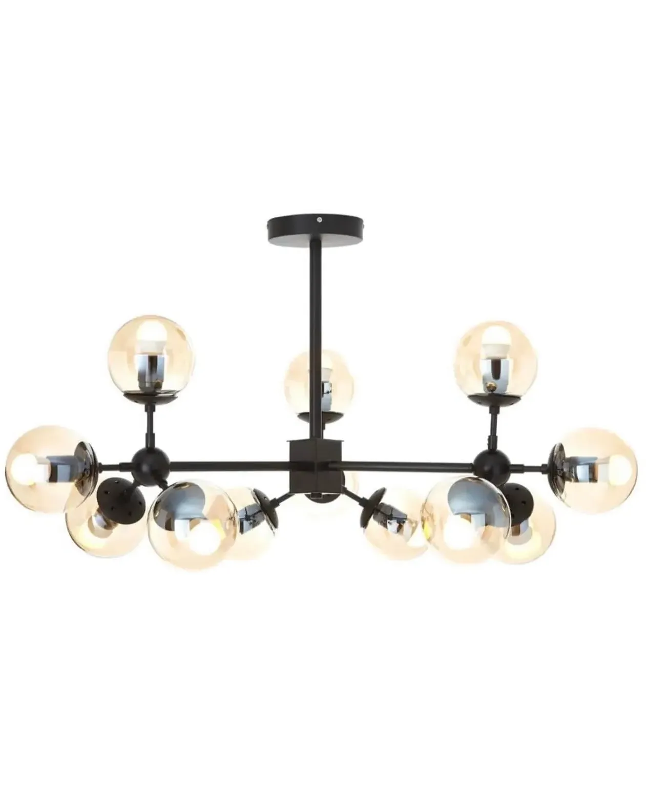 12 Bulb Ceiling Light - Black image