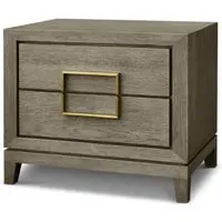 2-Drawer Bedside Table - Taupe, Oak Veneer