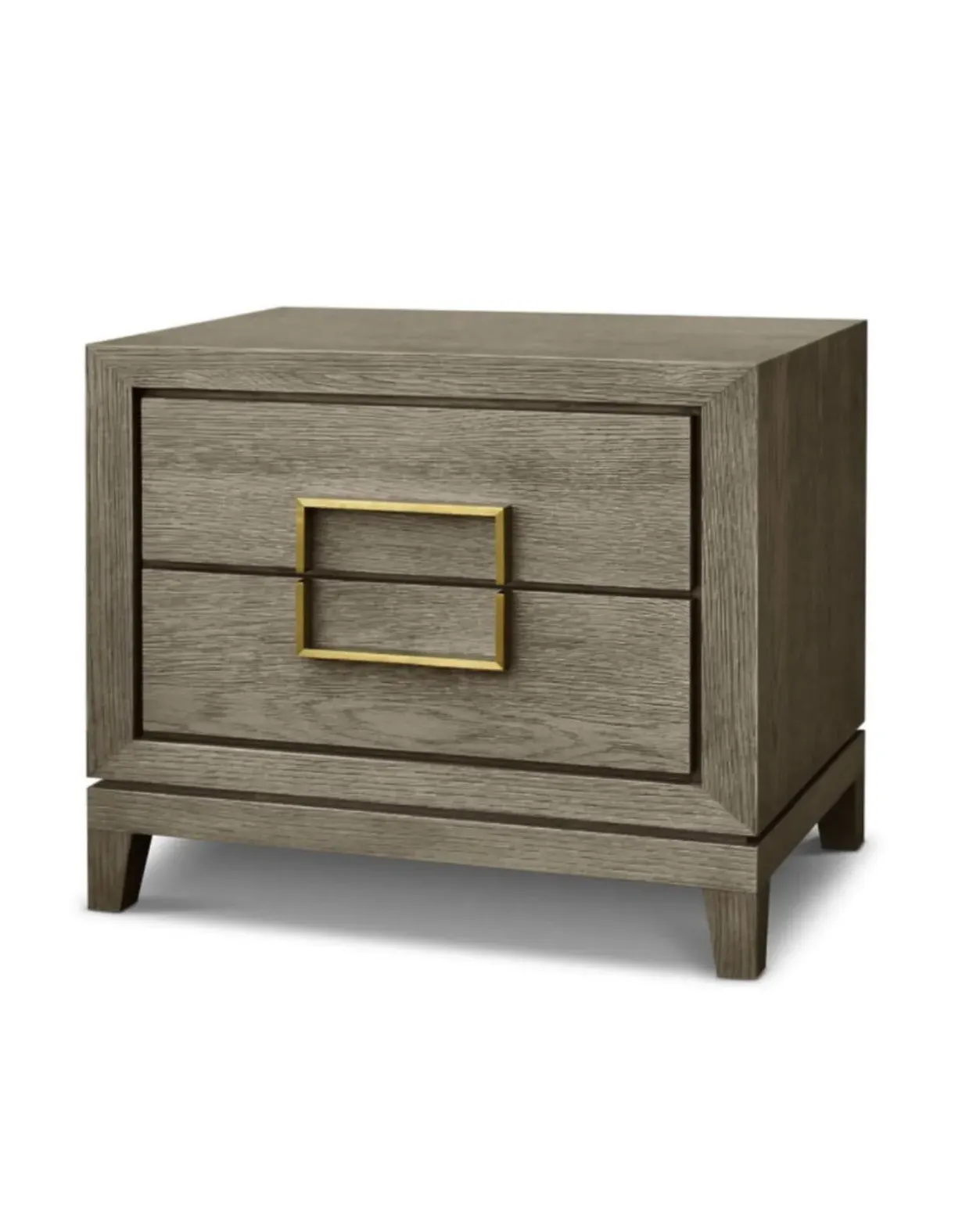 2-Drawer Bedside Table - Taupe, Oak Veneer image