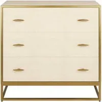 3-Drawer Chest of Drawers - Ivory, Faux Shagreen alternate view