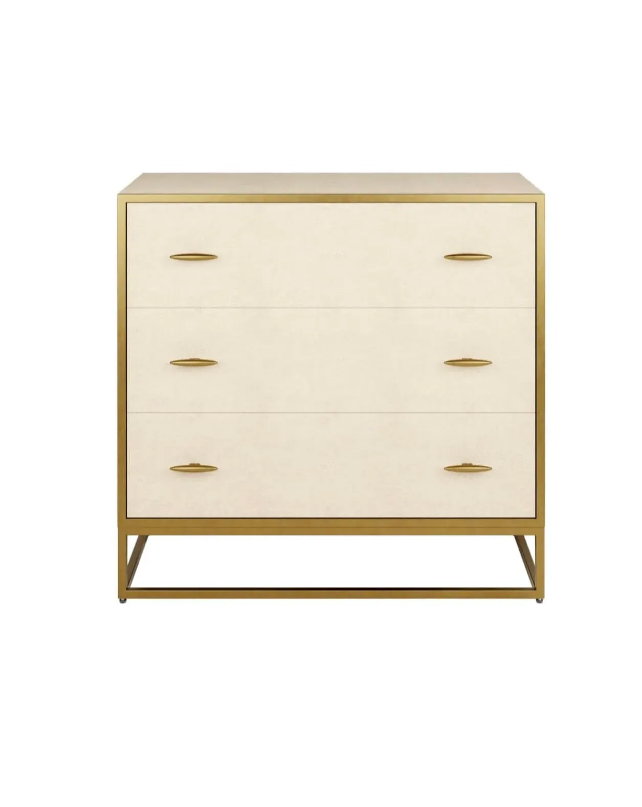 3-Drawer Chest of Drawers - Ivory, Faux Shagreen product