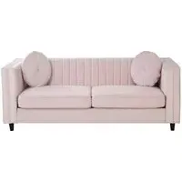 3-Seater Sofa - Pink, Velvet