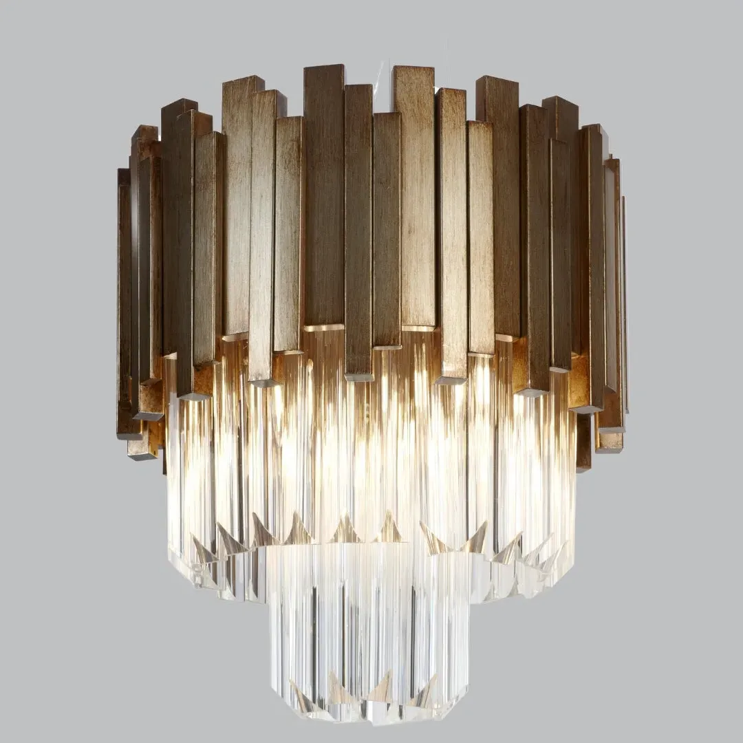 40cm Chandelier - Antique Gold, Metal image