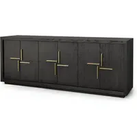 6-Door Sideboard - Dark Brown Oak Veneer
