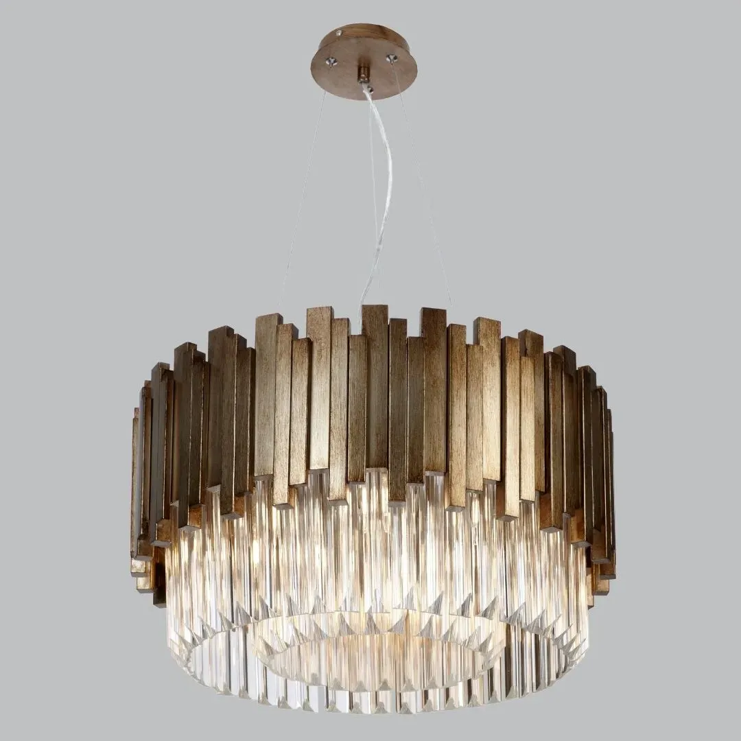 60cm Chandelier - Antique Gold, Metal