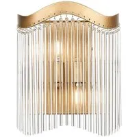 Aged Brass Wall Light - Brushed Brass, Glass alternate view