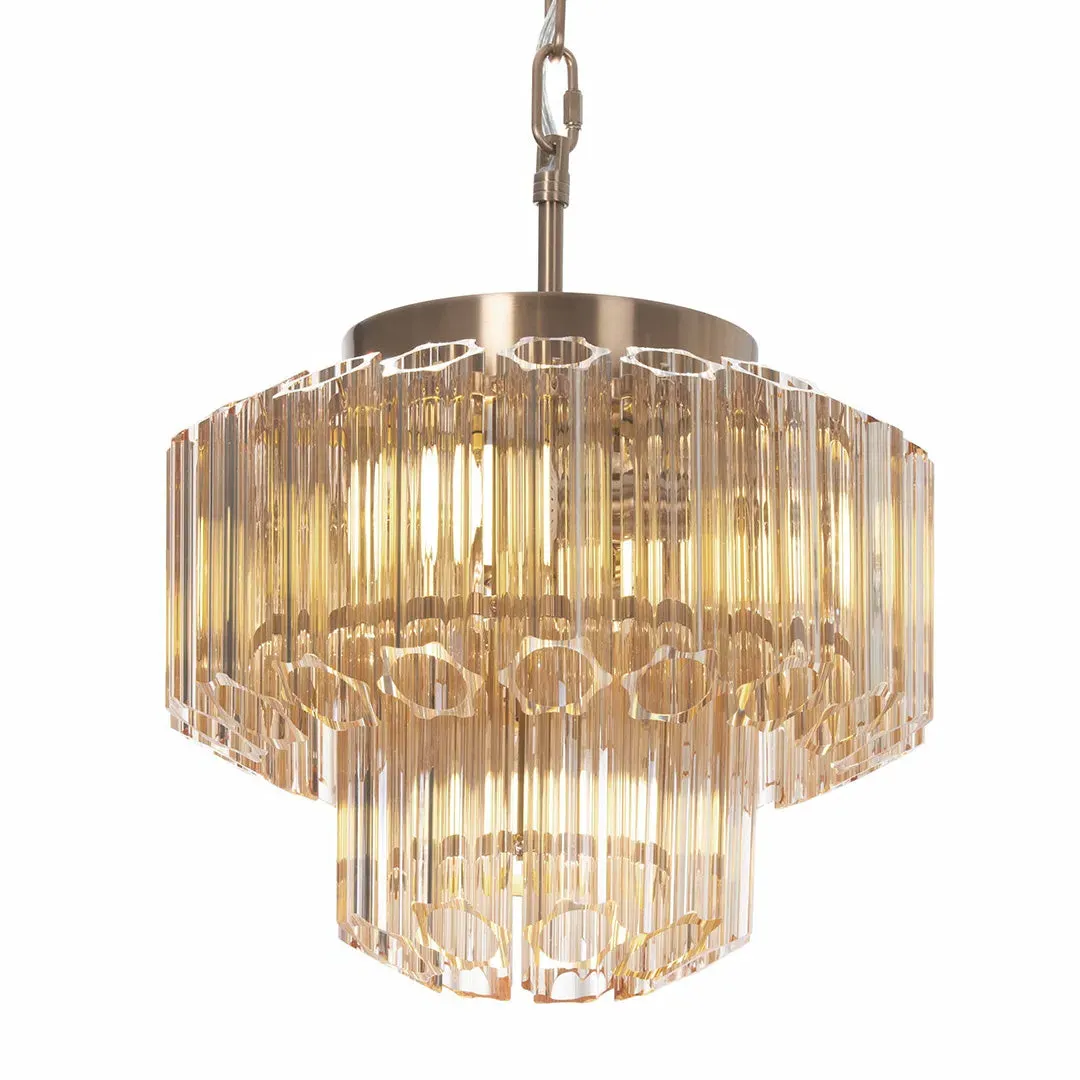 Alessio Two-Tier Chandelier - Brass, Glass product