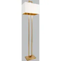 Antique Brass Floor Lamp with Fabric Shade