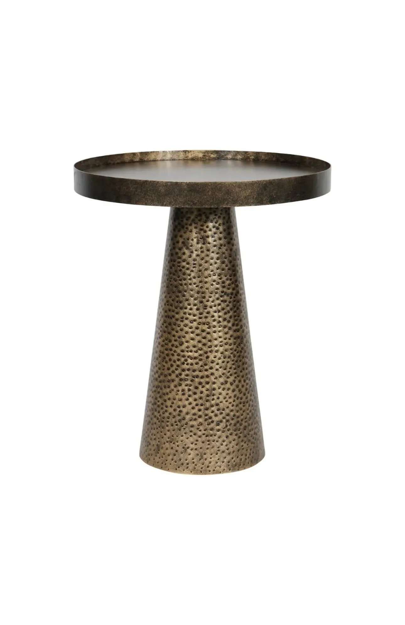 Antique Gold Round Side Table - Gold, Metal product